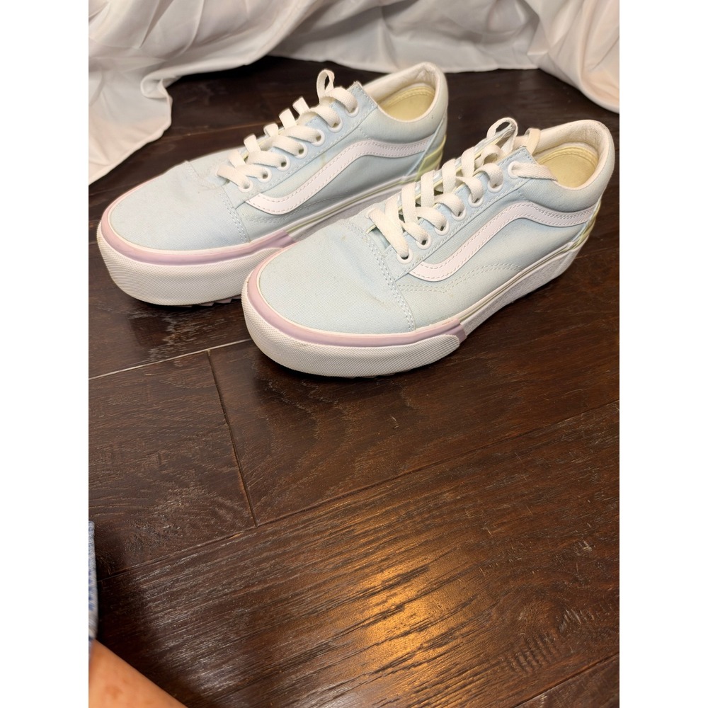 Vans Old Skool Stacked Pastel Platform Sneakers Blue Pink Yellow Women